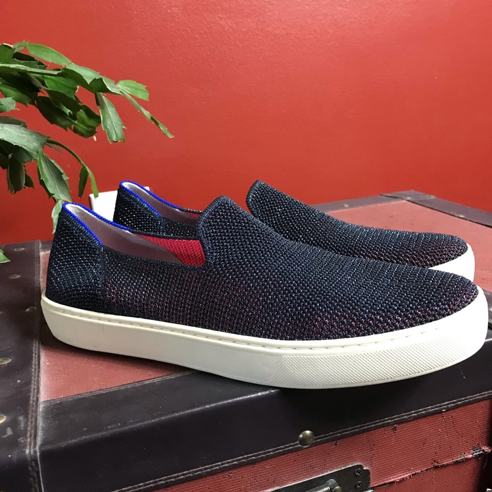 🏇Rothy’s Slip-On metallic Lattice Stitch sneakers